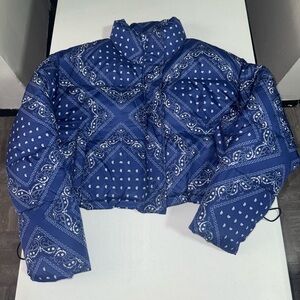 Missguided blue Bandana Print Jacket